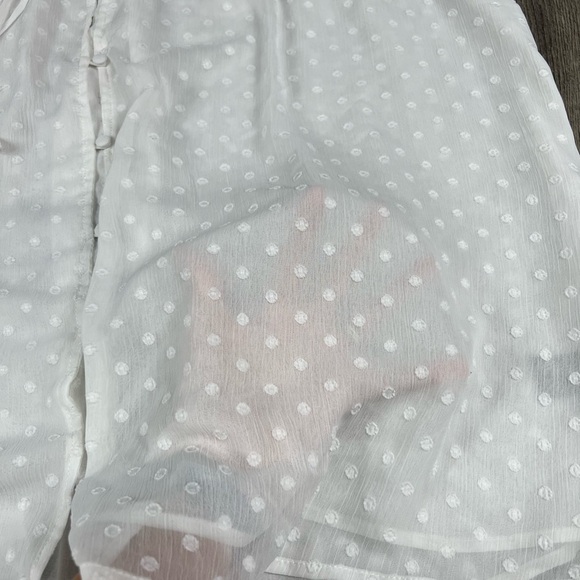 Torrid White Sheer Polka Dot Blouse - Picture 6 of 14